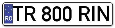 Placuta inmatriculare numar auto  TR-800-RIN, TR 800 RIN, TR800RIN