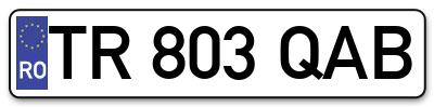 Placuta inmatriculare numar auto  TR-803-QAB, TR 803 QAB, TR803QAB