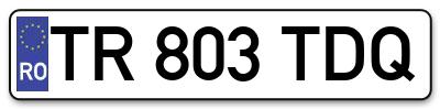 Placuta inmatriculare numar auto  TR-803-TDQ, TR 803 TDQ, TR803TDQ