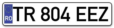Placuta inmatriculare numar auto  TR-804-EEZ, TR 804 EEZ, TR804EEZ
