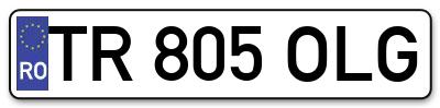 Placuta inmatriculare numar auto  TR-805-OLG, TR 805 OLG, TR805OLG