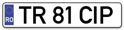 Placuta inmatriculare numar auto  TR-81-CIP, TR 81 CIP, TR81CIP