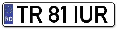Placuta inmatriculare numar auto  TR-81-IUR, TR 81 IUR, TR81IUR