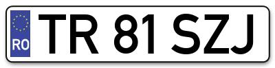 Placuta inmatriculare numar auto  TR-81-SZJ, TR 81 SZJ, TR81SZJ