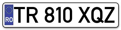 Placuta inmatriculare numar auto  TR-810-XQZ, TR 810 XQZ, TR810XQZ