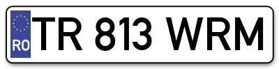 Placuta inmatriculare numar auto  TR-813-WRM, TR 813 WRM, TR813WRM