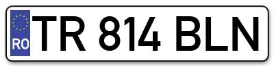 Placuta inmatriculare numar auto  TR-814-BLN, TR 814 BLN, TR814BLN