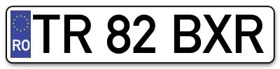 Placuta inmatriculare numar auto  TR-82-BXR, TR 82 BXR, TR82BXR