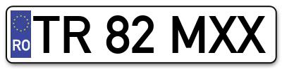 Placuta inmatriculare numar auto  TR-82-MXX, TR 82 MXX, TR82MXX