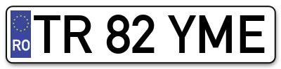 Placuta inmatriculare numar auto  TR-82-YME, TR 82 YME, TR82YME
