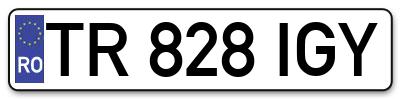 Placuta inmatriculare numar auto  TR-828-IGY, TR 828 IGY, TR828IGY