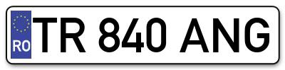 Placuta inmatriculare numar auto  TR-840-ANG, TR 840 ANG, TR840ANG