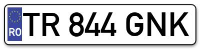 Placuta inmatriculare numar auto  TR-844-GNK, TR 844 GNK, TR844GNK
