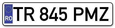 Placuta inmatriculare numar auto  TR-845-PMZ, TR 845 PMZ, TR845PMZ