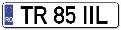 Placuta inmatriculare numar auto  TR-85-IIL, TR 85 IIL, TR85IIL