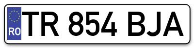 Placuta inmatriculare numar auto  TR-854-BJA, TR 854 BJA, TR854BJA