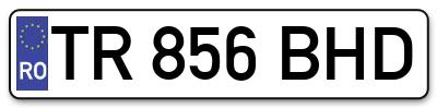 Placuta inmatriculare numar auto  TR-856-BHD, TR 856 BHD, TR856BHD