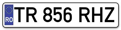 Placuta inmatriculare numar auto  TR-856-RHZ, TR 856 RHZ, TR856RHZ