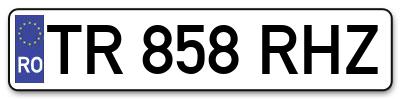 Placuta inmatriculare numar auto  TR-858-RHZ, TR 858 RHZ, TR858RHZ
