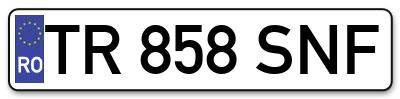 Placuta inmatriculare numar auto  TR-858-SNF, TR 858 SNF, TR858SNF