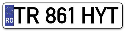 Placuta inmatriculare numar auto  TR-861-HYT, TR 861 HYT, TR861HYT