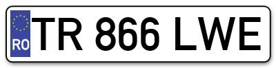 Placuta inmatriculare numar auto  TR-866-LWE, TR 866 LWE, TR866LWE