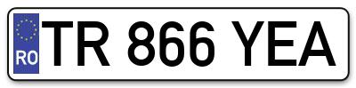 Placuta inmatriculare numar auto  TR-866-YEA, TR 866 YEA, TR866YEA