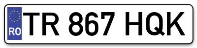 Placuta inmatriculare numar auto  TR-867-HQK, TR 867 HQK, TR867HQK
