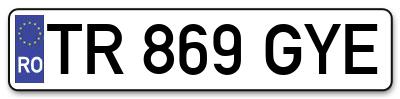 Placuta inmatriculare numar auto  TR-869-GYE, TR 869 GYE, TR869GYE