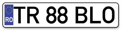 Placuta inmatriculare numar auto  TR-88-BLO, TR 88 BLO, TR88BLO