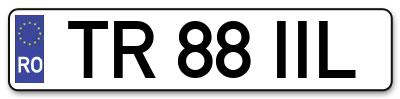 Placuta inmatriculare numar auto  TR-88-IIL, TR 88 IIL, TR88IIL