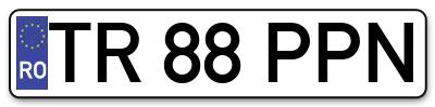 Placuta inmatriculare numar auto  TR-88-PPN, TR 88 PPN, TR88PPN