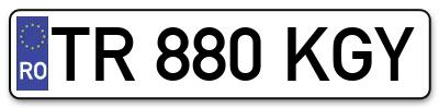 Placuta inmatriculare numar auto  TR-880-KGY, TR 880 KGY, TR880KGY