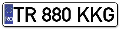 Placuta inmatriculare numar auto  TR-880-KKG, TR 880 KKG, TR880KKG
