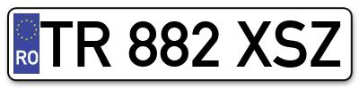 Placuta inmatriculare numar auto  TR-882-XSZ, TR 882 XSZ, TR882XSZ