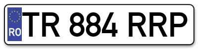 Placuta inmatriculare numar auto  TR-884-RRP, TR 884 RRP, TR884RRP