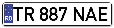 Placuta inmatriculare numar auto  TR-887-NAE, TR 887 NAE, TR887NAE