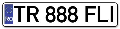 Placuta inmatriculare numar auto  TR-888-FLI, TR 888 FLI, TR888FLI