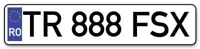 Placuta inmatriculare numar auto  TR-888-FSX, TR 888 FSX, TR888FSX