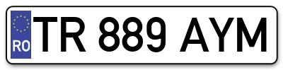 Placuta inmatriculare numar auto  TR-889-AYM, TR 889 AYM, TR889AYM
