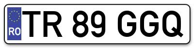 Placuta inmatriculare numar auto  TR-89-GGQ, TR 89 GGQ, TR89GGQ