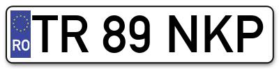 Placuta inmatriculare numar auto  TR-89-NKP, TR 89 NKP, TR89NKP