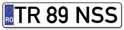 Placuta inmatriculare numar auto  TR-89-NSS, TR 89 NSS, TR89NSS