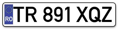 Placuta inmatriculare numar auto  TR-891-XQZ, TR 891 XQZ, TR891XQZ