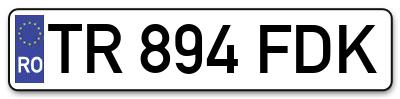 Placuta inmatriculare numar auto  TR-894-FDK, TR 894 FDK, TR894FDK