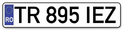 Placuta inmatriculare numar auto  TR-895-IEZ, TR 895 IEZ, TR895IEZ