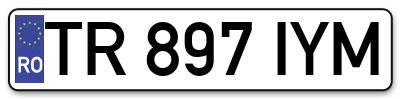 Placuta inmatriculare numar auto  TR-897-IYM, TR 897 IYM, TR897IYM