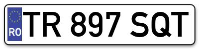 Placuta inmatriculare numar auto  TR-897-SQT, TR 897 SQT, TR897SQT