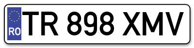 Placuta inmatriculare numar auto  TR-898-XMV, TR 898 XMV, TR898XMV