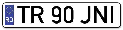 Placuta inmatriculare numar auto  TR-90-JNI, TR 90 JNI, TR90JNI